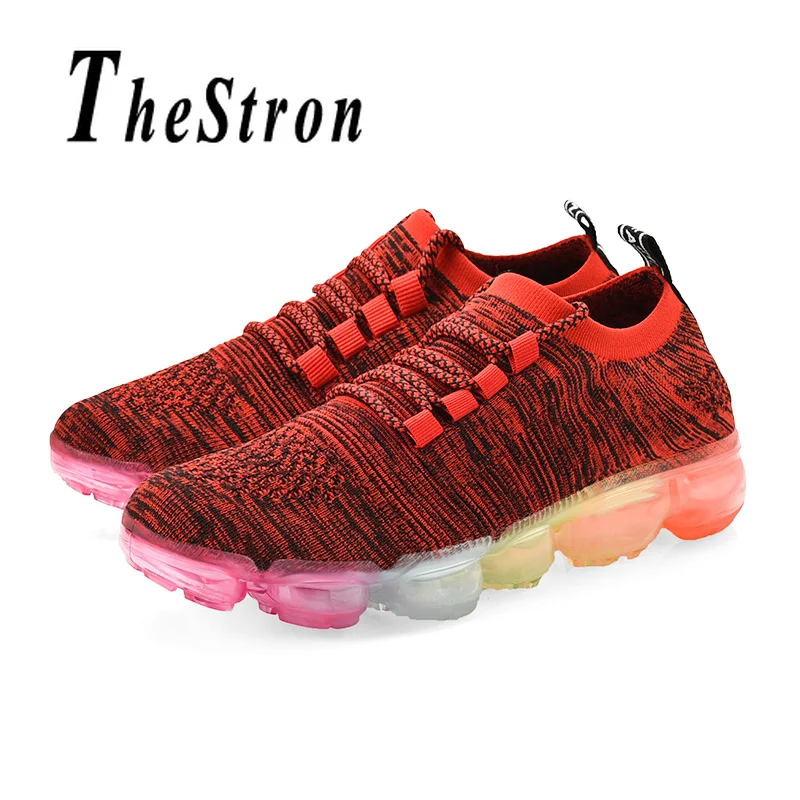 2019 Mens Cushion Air Running Shoes Athletics Knitted Mesh Breathable Walking Sneakers Spring Trendy Sporting Trainers Shoes