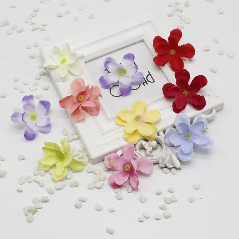 

20pcs/lot 5cm Party Wedding Decoration Hortensias High Quality Artificial Silk Flowers Handcrafted Flower Bouquet Floral Access