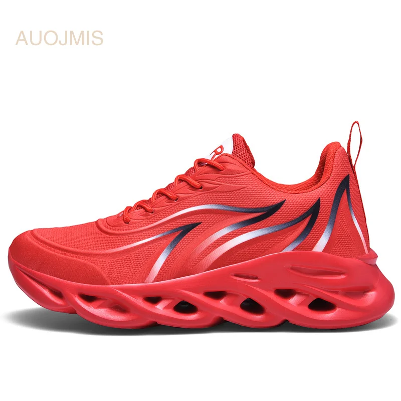 AUOJMIS new spring men's shoes bonfire running shoes twist bottom hollow bottom mesh face light fashion large size sports shoes