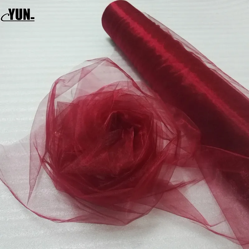 5pcs 48CM5M Pure Crystal Transparent Tulle Wedding Dress Tulle Transparent Yarn Gauze Elements Party Decoration Flower Door 6D (112)