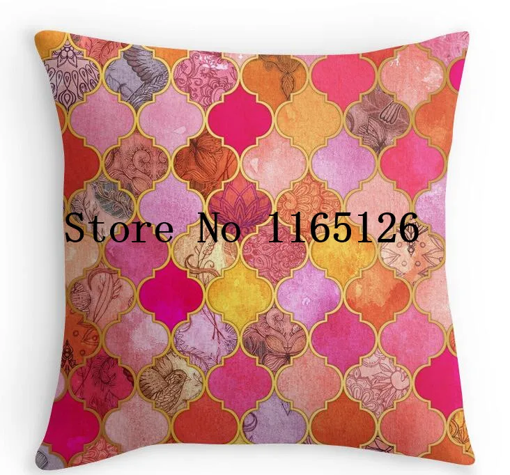 Hot Selling Pink Gold Tangerine Taupe Decorative Moroccan Tile Impressive Pink And Gold Decorative Pillows Hot Selling Pink Gold Tangerine Taupe Decorative Moroccan Tile Impressive Pink And Gold Decorative Pillows