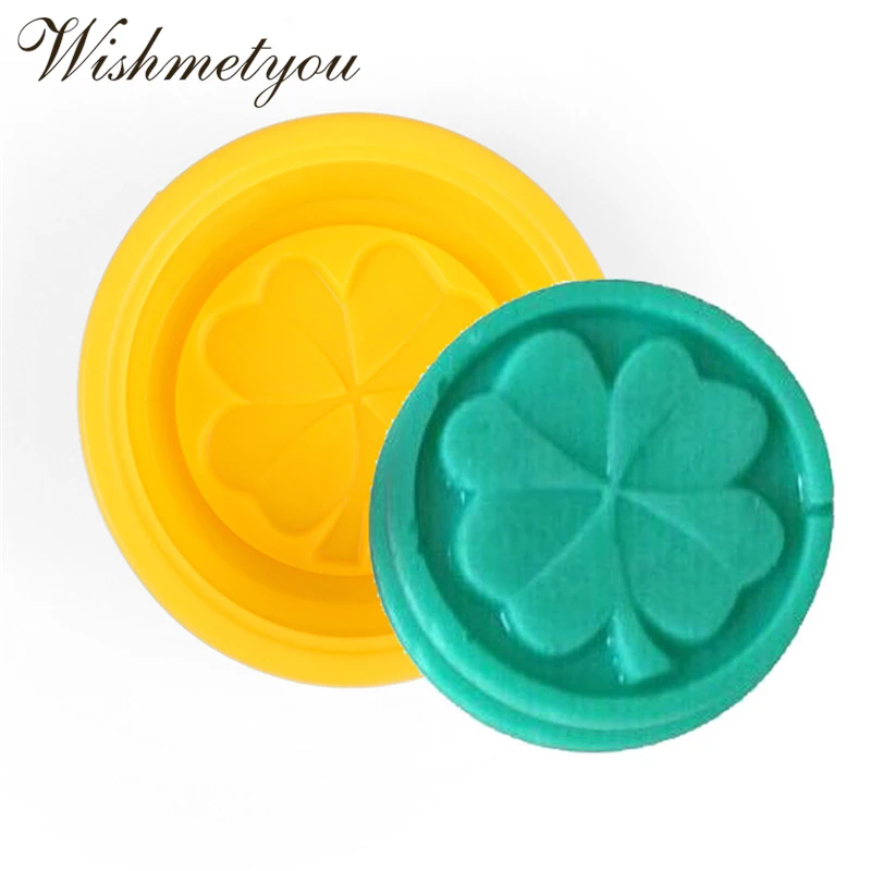 

WISHMETYOU 3D Four Leaf Clover Pattern Silicone Soap Moulds Stereoscopic Sense Cake Decorating Tools Handmade DIY Pudding Mold