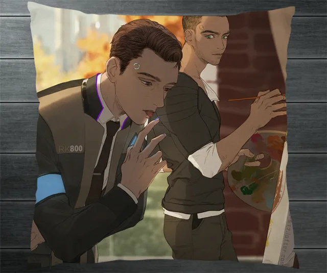 Game Detroitbecome Human Connor Marcus Markus Two Side Pillowcases
