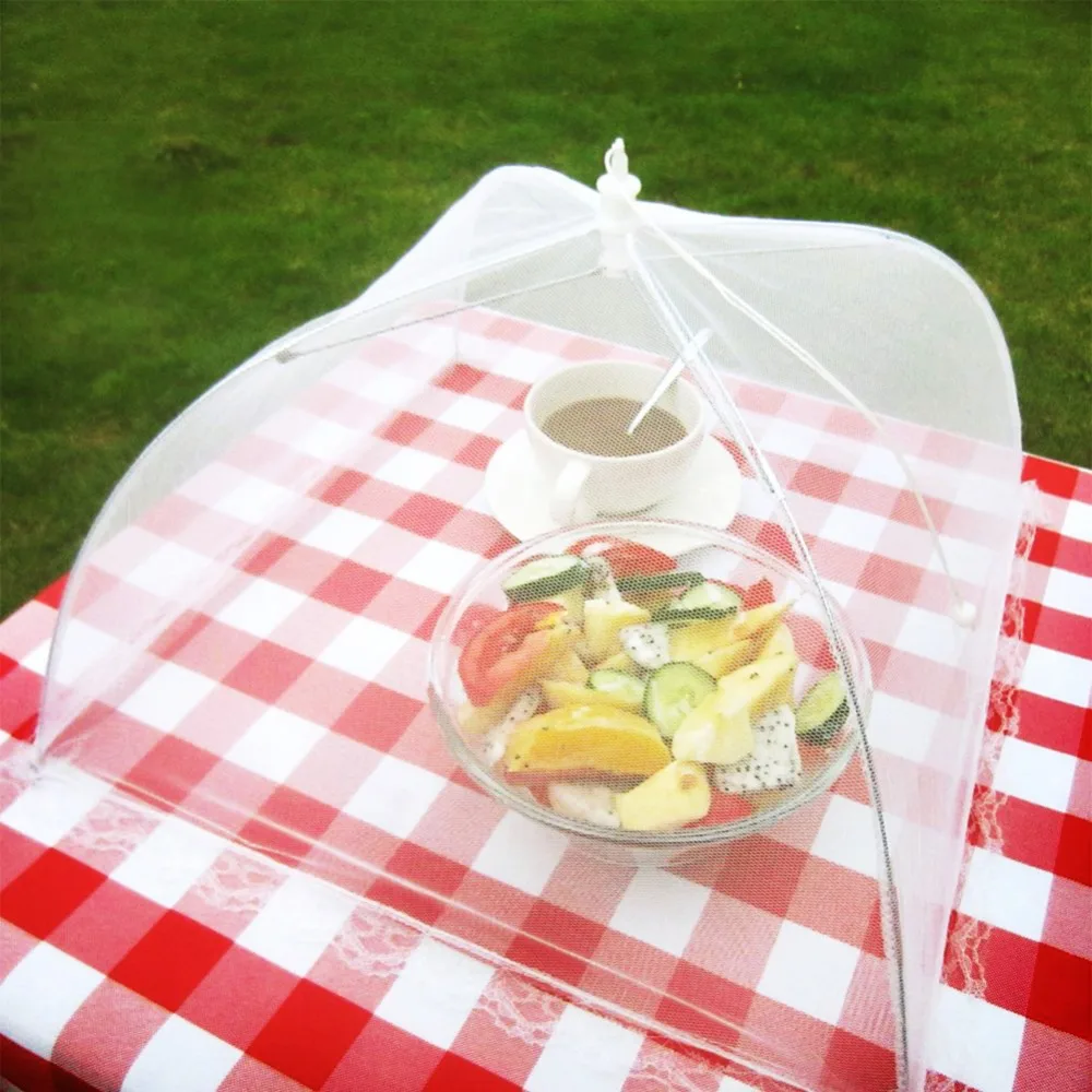 1PCS Foldable Household Food Umbrella Washable Mesh Food Cover Picnic Barbecue Party Anti Fly Mosquito Net Tent Kitchen Gadgets