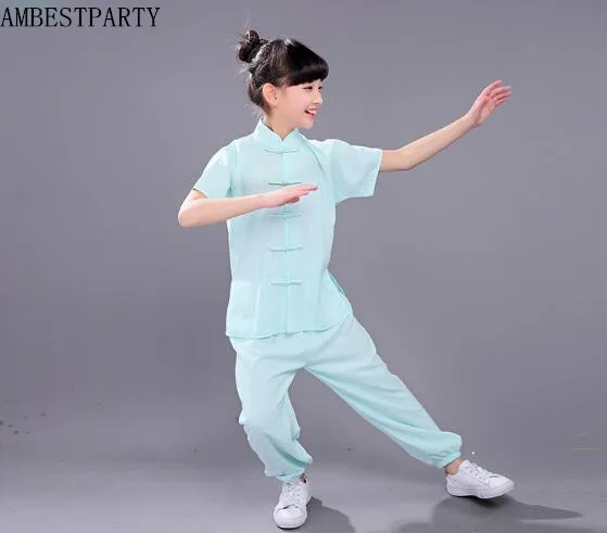

Hot 2018 Chinese Traditional Wushu Clothes Kids Martial Arts Uniform Kung Fu Suit Adult Stage Performance Costume AMBESTPARTY