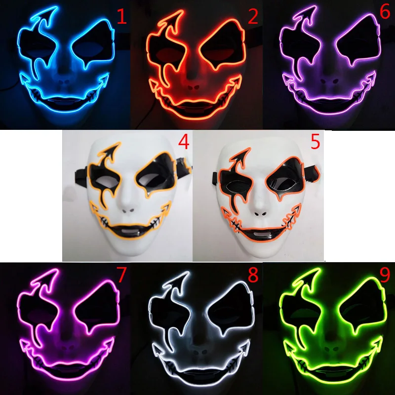 Маска для Хэллоуина, маска для сна, декоративная маска для лица для мужчин и женщин, светодиодная светящаяся маска для привидений