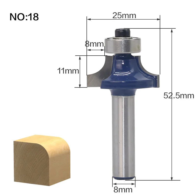 1 шт. 8 мм хвостовик древесины маршрутизатор бит прямой Концевая фреза триммер очистка заподлицо отделка угловая круглая бухта коробка биты инструменты фреза