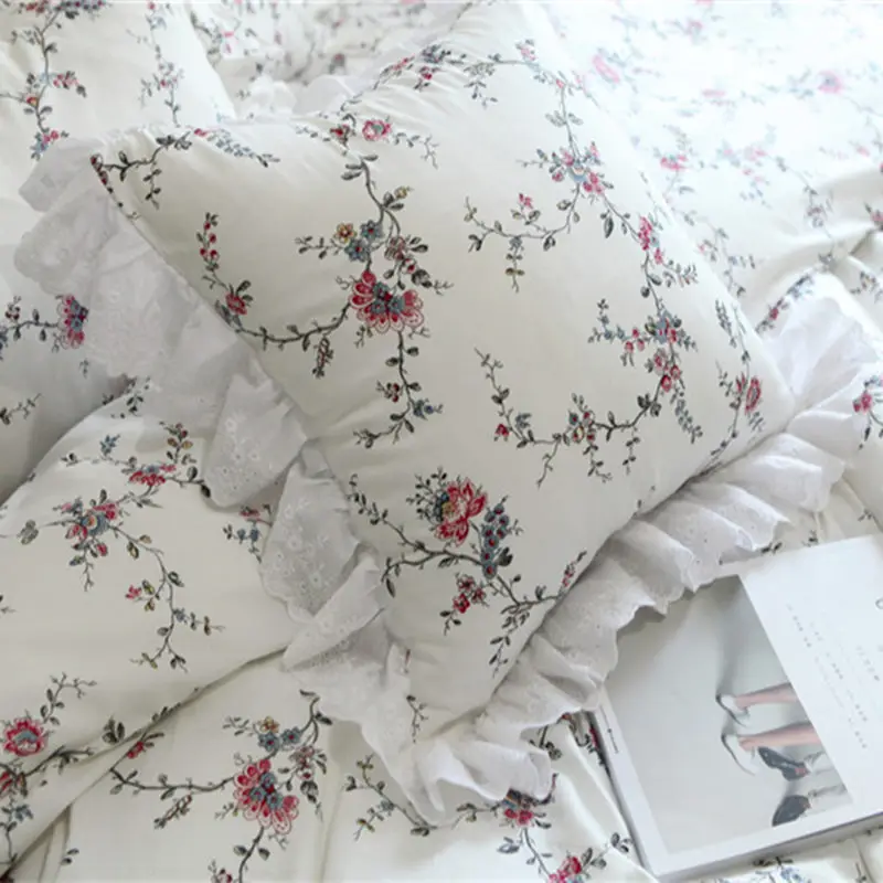 

New embroidery lace ruffle decorative pillowcase European style pillow case princess cushion cover home decoration no filler