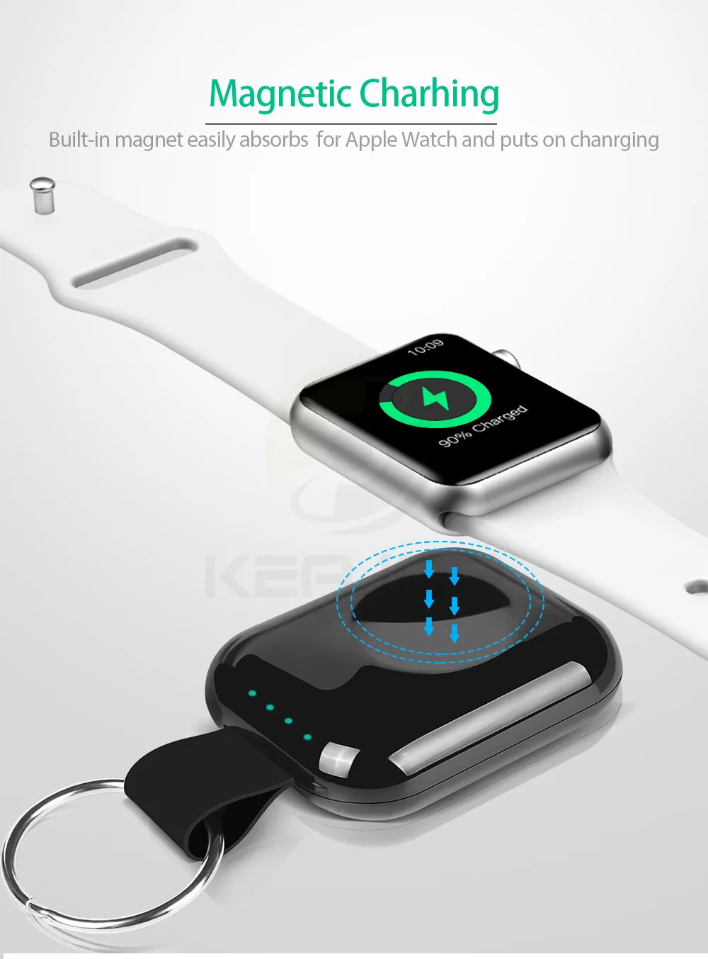 Keajor портативное беспроводное магнитное зарядное устройство 700 мАч карманное зарядное устройство для Apple Watch Series 4 3 2 1 Внешняя батарея