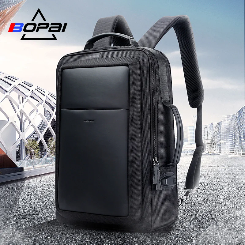 

BOPAI back pack mochila masculina USB Charge Backpack Men 15.6 Inch Notebook School Bags Black Cool Travel Backpacks for Men