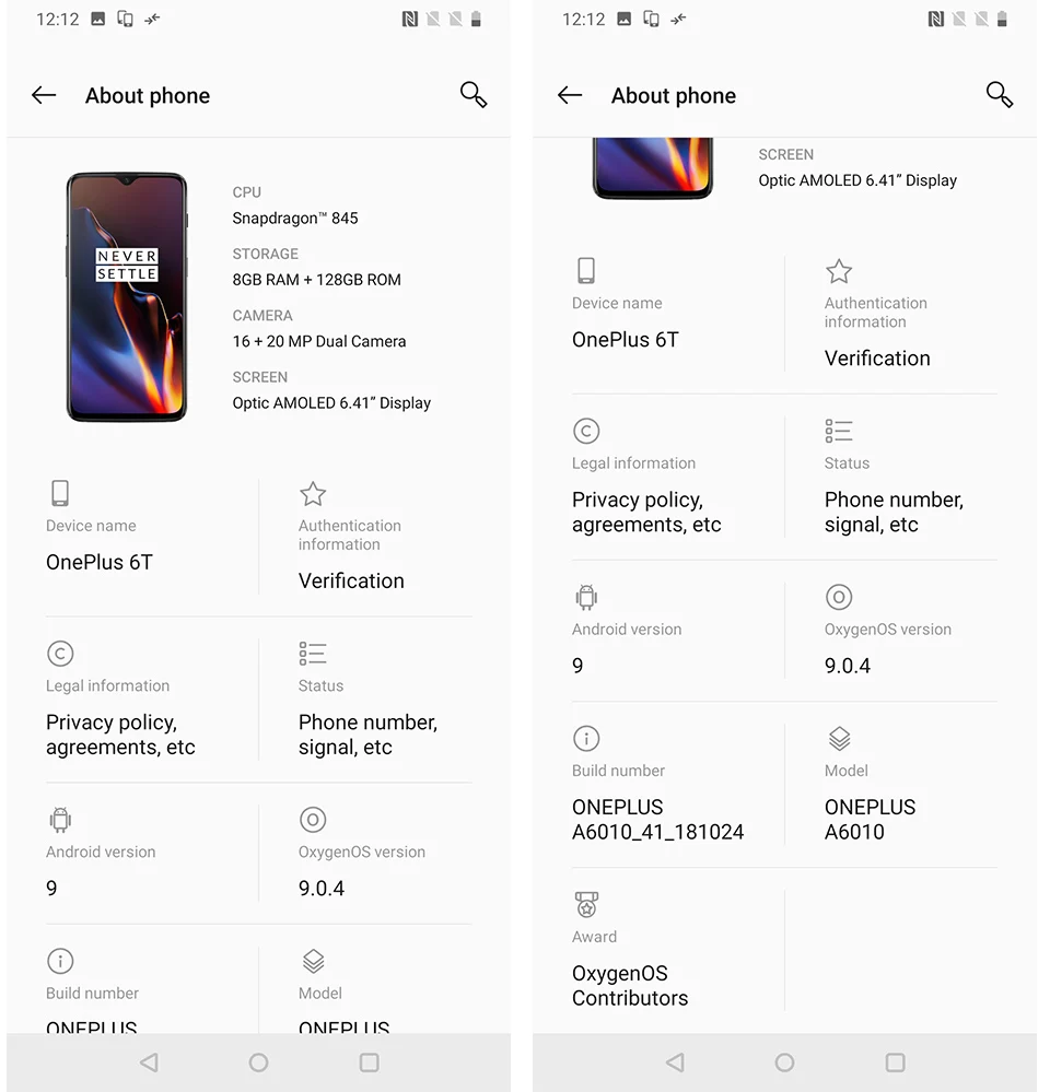 Глобальная прошивка Oneplus 6T 8 ГБ ОЗУ 128 Гб ПЗУ Snapdragon 845 мобильный телефон Двойная камера s 6,4" Двойная камера 20 Мп+ 16 МП разблокировка экрана