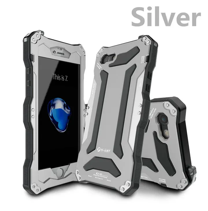 Чехол Gundam с алюминиевой металлической рамкой для iphone 5 SE 5S 6 6S 7 8 Plus водонепроницаемый противоударный грязезащитный чехол - Цвет: Silver