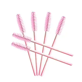 

500Pcs/Pack Disposable Micro Eyelash Brushes Mascara Applicator Wand Brushes Comb Pink Eyelash Brushes Makeup Tool Kit