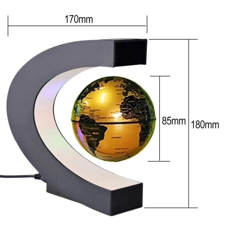 C форма синий светодиодный карта мира декор дома электронный магнитный Левитация Плавающий глобус антигравитационный светодиодный свет подарок украшение