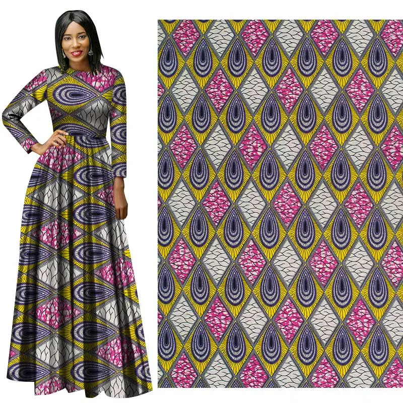 Me-dusa new Plaid pattern African Print Wax Fabric cotton Hollandais Wax DIY Dress Suit cloth 6yards/pcs High quility