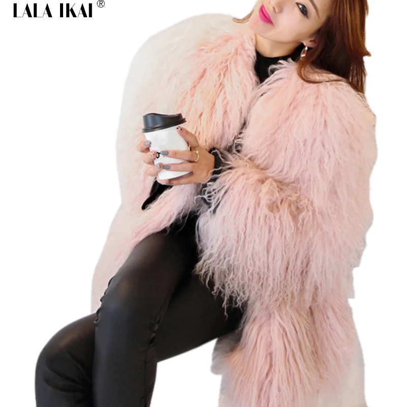 Women Warm White Lady Fake Fur Jacket Plus Size Fur Coat Pink Women's