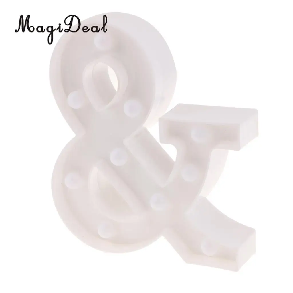 MagiDeal  LED Light Up Alphabet Letter Lights Plastic Letters Standing Hanging Sign Home Office DIY Decor	