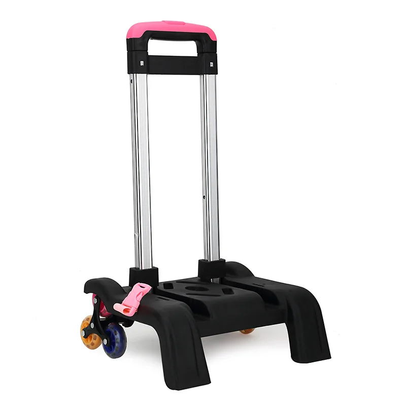 

Aluminum alloy Pull Rod Bracket Roll Cart Kid Trolley For Backpack And School Bag Luggage For Children 6 Wheels Expandable Rod