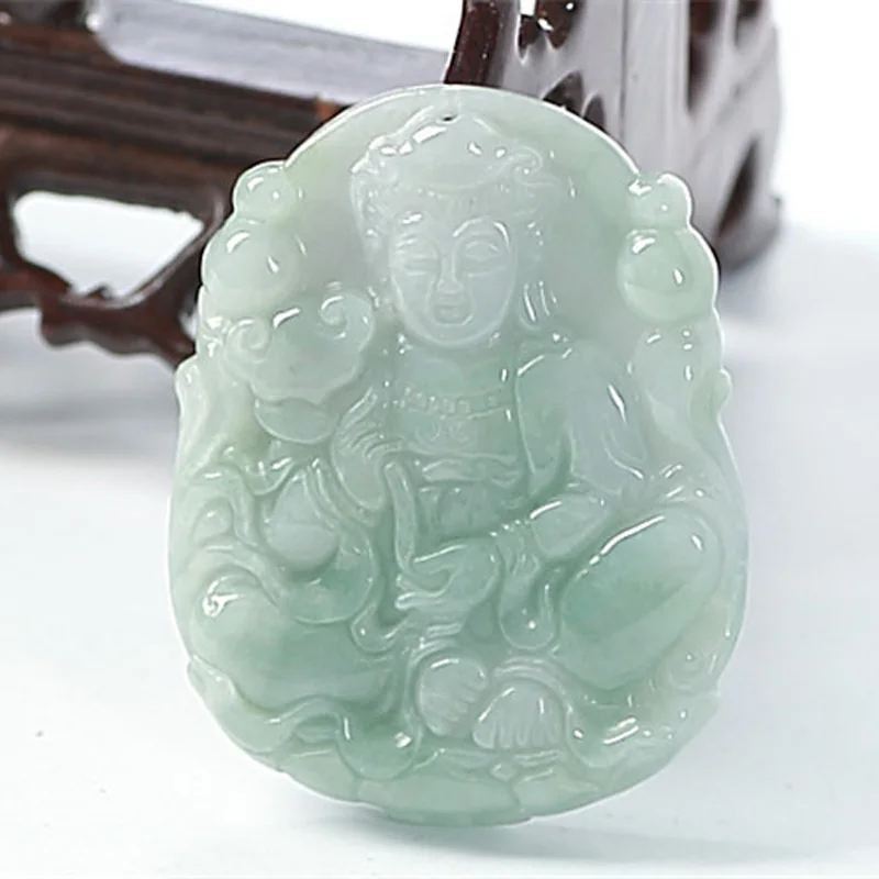 Natural Burma jade Pendant Necklace Buddism godness Guanyin Green jade a Buddism godness Guanyin Pendant