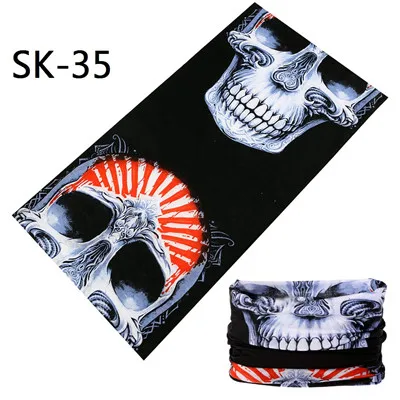 Последняя мода череп Волшебная труба бесшовные банданы повязка различные тюрбан капюшон Вуаль головной платок многофункциональный - Цвет: SK 35