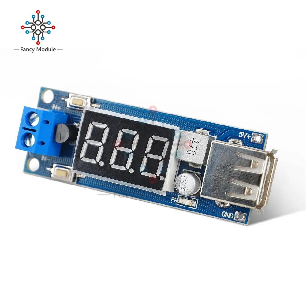 

DC 4.5-40V To 5V 2A USB Charger LED Step-down Buck Converter Voltmeter Module Low Power Automatic Protection Hot Sale!