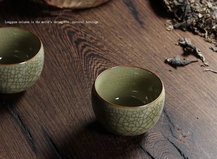 1 шт. фарфоровая чашка, шесть цветов, Китайский Longquan Celadon Gaiwan, чайные чашки, чаша, Китай, Celadon Crackle, чайный набор, чайный набор, 120 мл