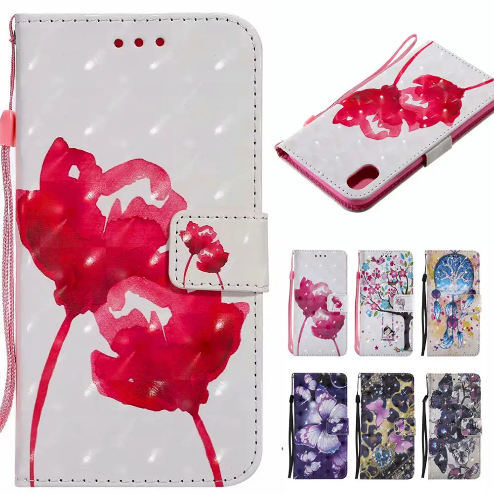 

Fashion 3D Painted Wallet Leather Case For iPhone 5 5s SE 6S 6 7 8 Plus X XR XS Max Book Flip Style Phone Cover Card Slot Coque