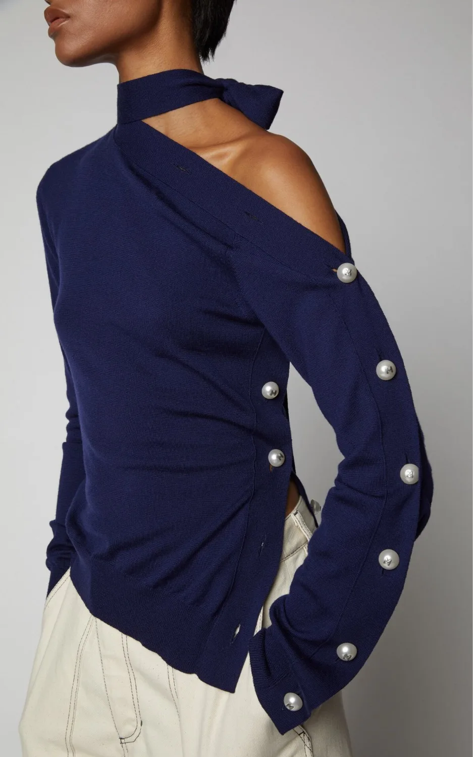 

2018 autumn fashion women pearl button wool sweater 2 colro ddxgz3