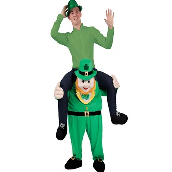 

St Patrick's Day Party Leprechauns Jumpsuit Funny Cosplay Dress Up Ride On Me Mascot Christmas Birthday Party Costumes