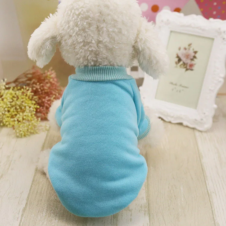 4 Colors Solid Pet Dog Clothes Winter Small Dog Coat Soft Warm Puppy Sweatshirt For Yorkies Chihuahua Teddy