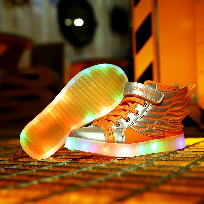 

CSXD Kids Wings LED Glowing Sneakers USB Charging Girls Boys Luminous Shoes Light up Child Shoes