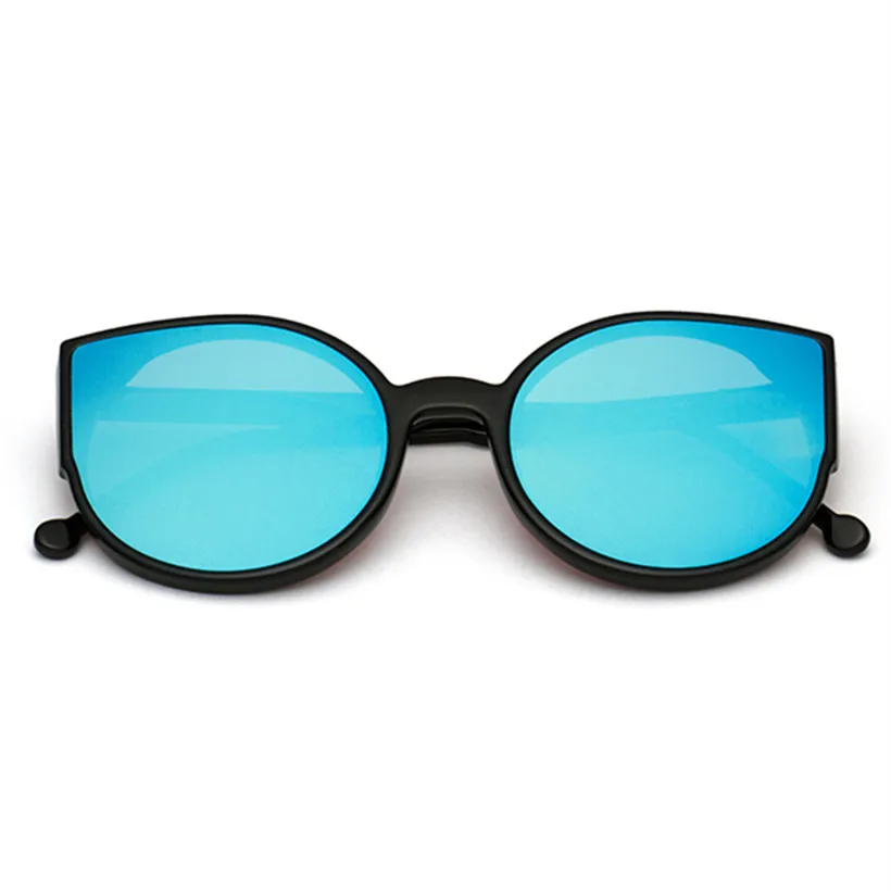 

NYWOOH Cat Eye Sunglasses Mirror Coating Reflective Sun Glasses Big Black Frame Eyewear Shades for Women