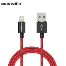 BlitzWolf MFI Certifié Tressé Mobile Téléphone Câble de Données De Charge Câble Fil 1.8 m Pour La Foudre Pour l’iphone 7 6 s 6 Plus Pour Apple