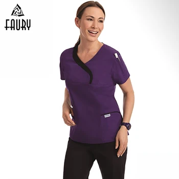 

High Quality Summer Hospital Medical Scrub Clothes Sets Dental Clinic Beauty Salon Nurse Uniforms Fashion Design Slim Fit