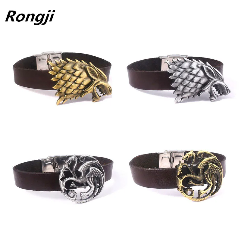 Игра престолов Direwolf Шарм Браслеты Браслет Песнь Льда и Огня ювелирные изделия кулон браслет