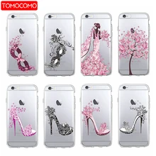 Moda elegante alto tacones fiesta baile máscara encantadora chica suave teléfono caso para iPhone 11 Pro 7 7Plus 6S 6plus 8 8 Plus X XS Max