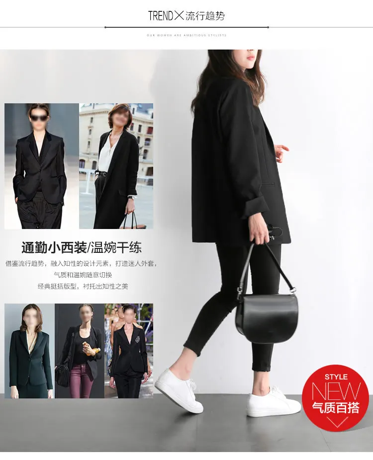 Vadim Blazer Mujer Blazer Feminino Spring And Autumn Ladies Small Suit Two Button In The Coat Slim Size Large Business Women