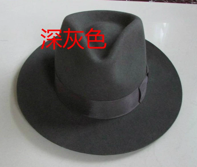 Леди шерстяная шляпа-котелок Шляпа Fedora Войлок Billycock шапки зимняя мода котелок шляпа шерсть шляпы Федора и трибли перо шляпа B-8130