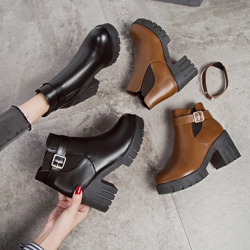 

LZJ 2019 Fashion Winter Super Thick Bottom Fashion Boots Sexy Women's Boots Warm Thick Boot zapatos de mujer size 35-40