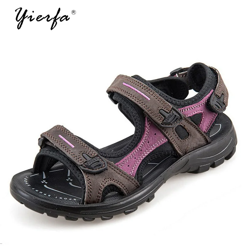 

2018 new leather sandals ladies beach shoes summer large size anti-skid flat sandals