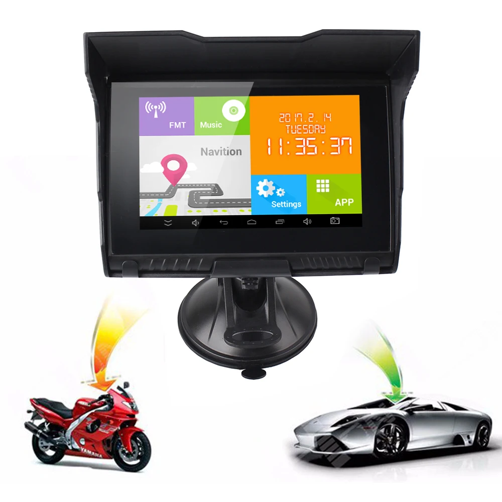 Водонепроницаемый GPS навигатор 5 дюймовый ЖК дисплей Android 4.4.2 Wi Fi 2018 M RAM 8 ГБ флэш