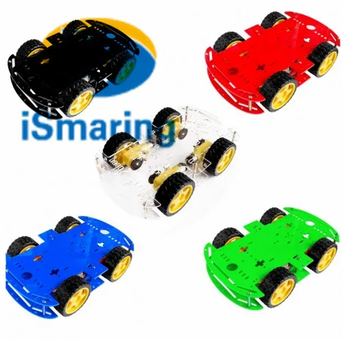 

Official iSmaring New 5 Colors 4WD Smart Robot Car Chassis Kit for Arduino with Speed Encoder Diy Wheeled Robotic Car Chassis Di