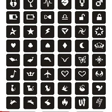 57 шт Малый блестящая Татуировка Sjablonen Cat Crown сердце Популярные Henna Трафареты для тела палец запястье лодыжки трафареты для тату-машины