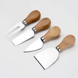 4 шт. Набор ножей бард набор дуб бамбуковая деревянная ручка сыр нож набор кухонных инструментов cheedse cutter