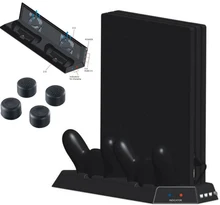 PS4 Pro вертикальная подставка с 2 охлаждения Вентиляторы, Светодиодный индикатор Dual Controller зарядной станции и 3 HUB Порты для PS4 Pro консоли