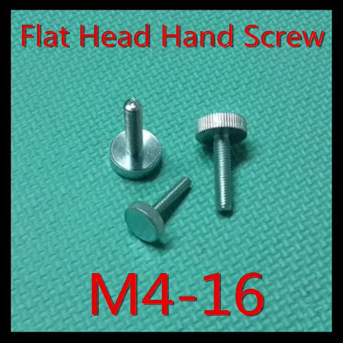 100 Pcs/Lot M4X16 Flat Head Thumb Screw /Round Head Knurling Hand Twist