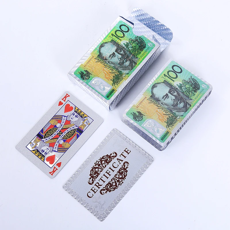 AU Dollar игральные карты водонепроницаемые на заказ пластиковые покерные коллекция