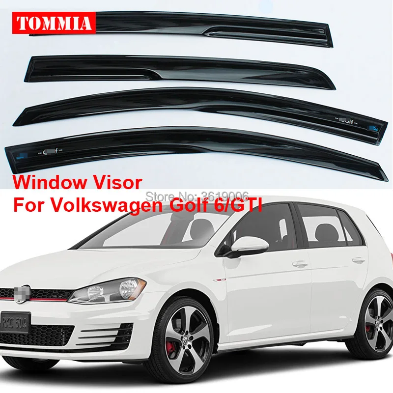 tommia For Volkswagen VW Golf 6 4pcs Window Visor Shade Vent Wind Rain Deflector Guards Cover tommia For Volkswagen VW Golf 6 4pcs Window Visor Shade Vent Wind Rain Deflector Guards Cover