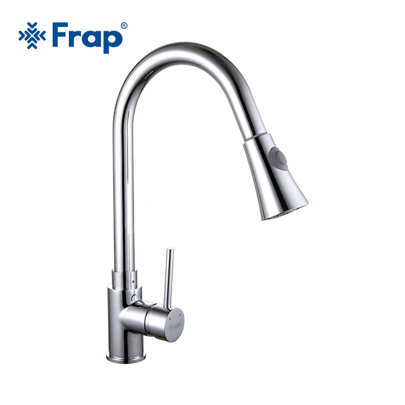 

Frap Single Handle Kitchen Faucets Pull Out Chrome Sink Mixer Tap Swivel Spout Sink Kitchen Sink Faucets with Pull down Sprayer