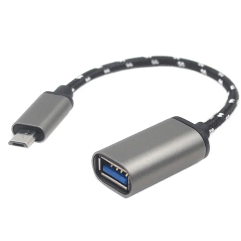 Кабель Micro USB OTG в оплетке из алюминиевого сплава для передачи данных | Электроника